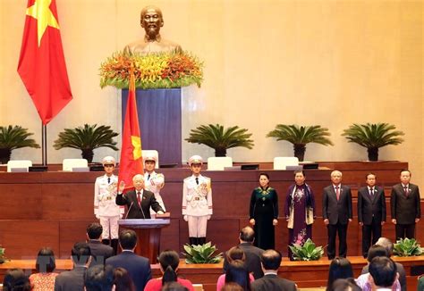 Nguyễn minh triết, nguyễn phú trọng, nguyễn xuân. Hình ảnh Chủ tịch nước Nguyễn Phú Trọng tuyên thệ nhậm chức