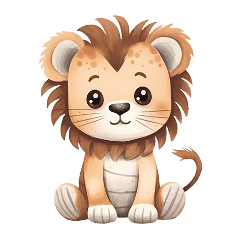 Cute Safari Baby Lion Clipart Illustration Ai Generative 27238361 Png