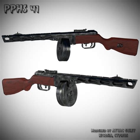 3d Model Ppsh 41 Machine Gun 3d Model Wwii Vr Ar Low Poly Cgtrader
