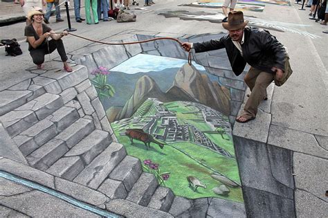 Interactive 3D Chalk Art Street Paintings by Tracy Lee Stum