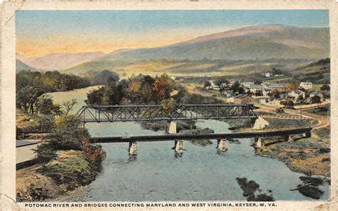 F97 Keyser West Virginia Postcard 1917 Potomoc River Bridges United