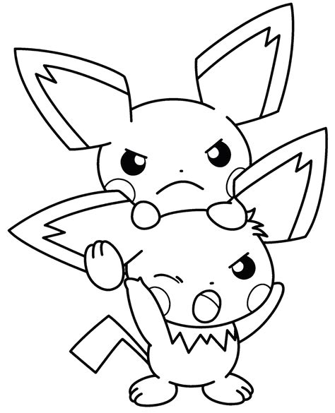 Pichu Coloring Pages Outline Coloring Pages