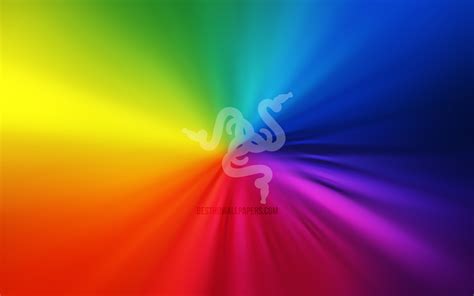Download Wallpapers Razer Logo 4k Vortex Rainbow Backgrounds