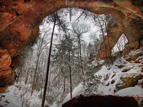 Cave In Winter Forest Hd Wallpaper Background Image 2048x1536