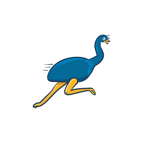 Blue Running Emu Cartoon Vector 5895826 Vector Art At Vecteezy