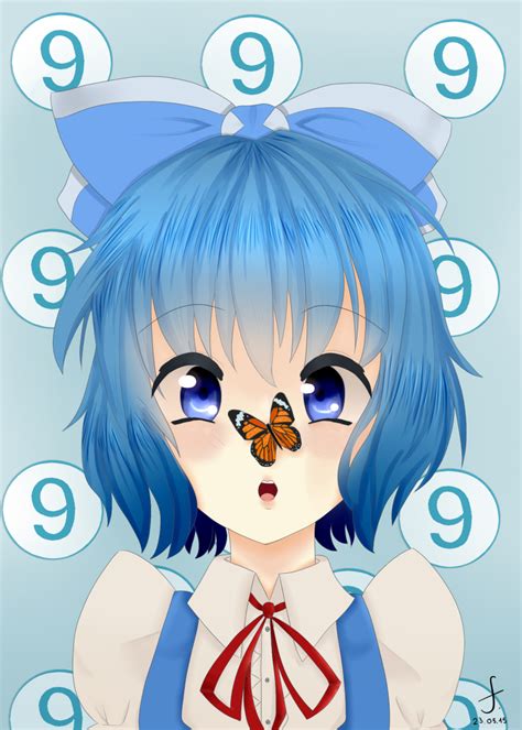 Cirno Touhou Artist Request Highres Tagme Girl Bug Butterfly Solo Image View