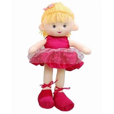 Linzy Valerie Ballerina Rag Doll 16 Plush Cloth Doll With Hot Pink