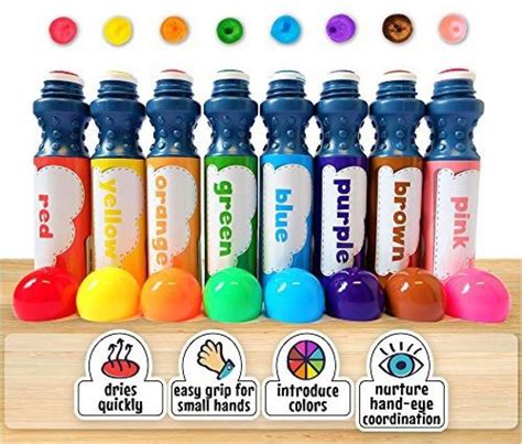 Dab And Dot Markers Dab And Dot Marker Set Of 8 Washable Paint Dauber