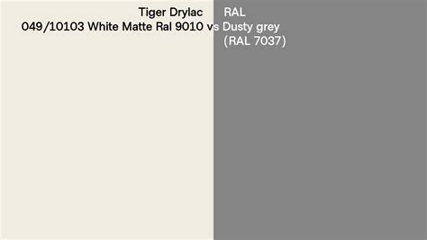 Tiger Drylac 049 10103 White Matte Ral 9010 Vs RAL Dusty Grey RAL 7037