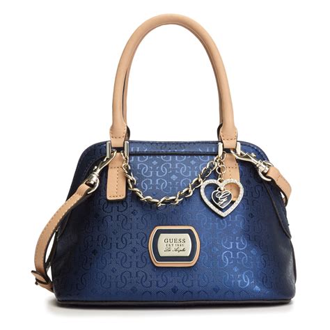 Guess Guess Handbag Margeaux Amour Dome Satchel In Blue Sapphire Lyst