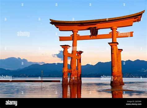 Japan Miyajima Hiroshima Itsukushima Shrine And Floating Torii Gate