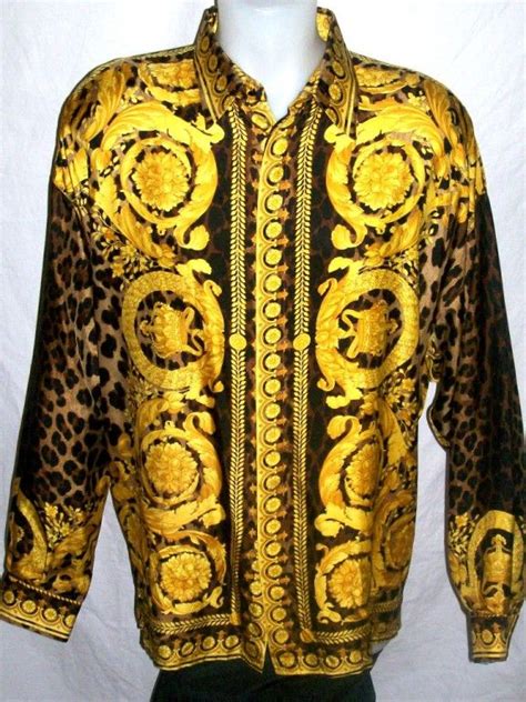 Versace Silk Button Up Shirt Mens Harley Rigsby