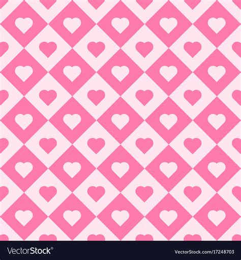 Pink Heart Tiles Seamless Pattern Royalty Free Vector Image