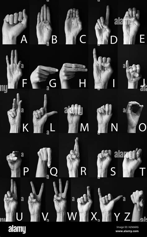 Hand Sign Language Alphabet Deaf Stock Photos And Hand Sign Language