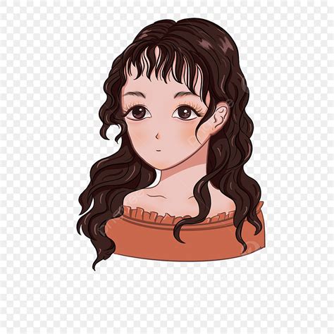 Long Curly Hair PNG Transparent Girl With Black Brown Long Curly Hair