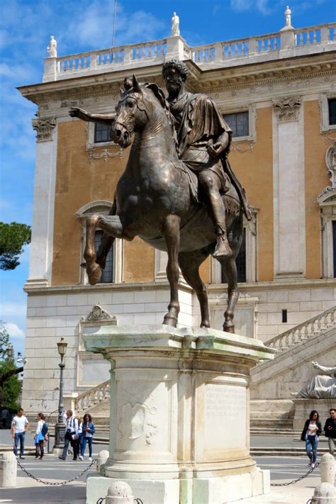 Equestrian Statue Of Marcus Aurelius In Rome Italy