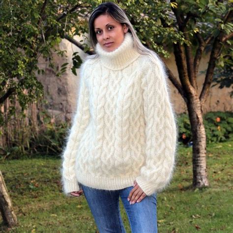 Hand Knit Mohair Sweater60 Cable Hand Knit