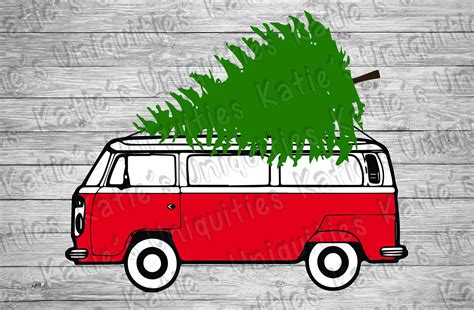 Download free svg, png & dxf file for your diy project. Volkswagen VW Bus Van Christmas Tree Xmas SVG PNG Digital ...