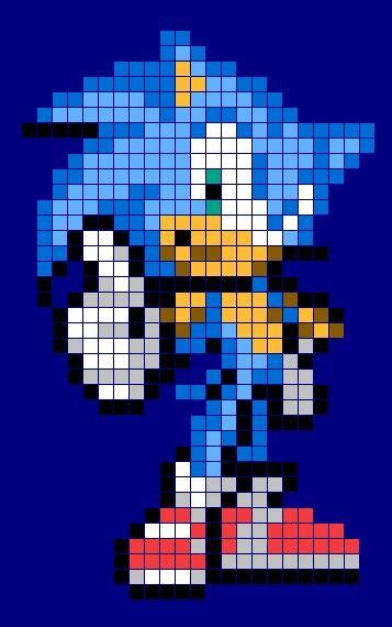 Sonic The Hedgehog Sprite Grid Dibujos En Pixeles Dibujos En