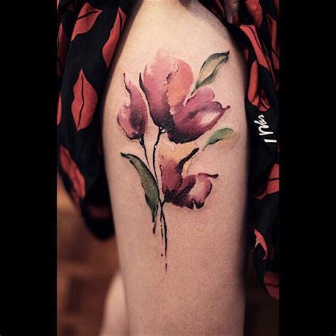 Red Poppy Flower Watercolor Tattoo Best Tattoo Ideas Gallery