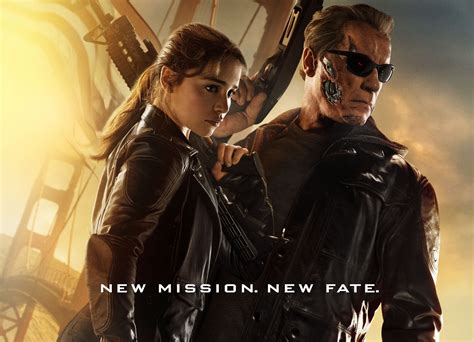 771285 Sarah Connor Arnold Schwarzenegger Terminator Genisys Emilia Clarke Glasses Jacket