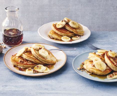Banana pancakes with crispy bacon & syrup | Recipe | Bbc ...