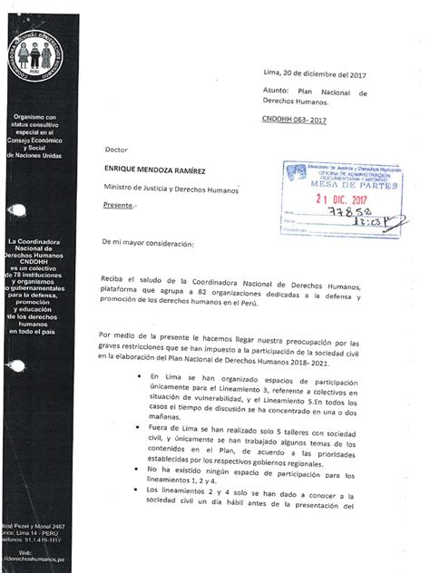 Carta A Ministro De Justicia Pdf