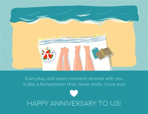 honeymoon wedding anniversary card venngage