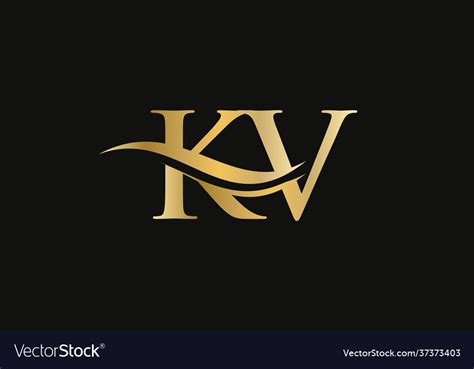 Modern Kv Logotype For Luxury Branding Kv Logo Vector Image