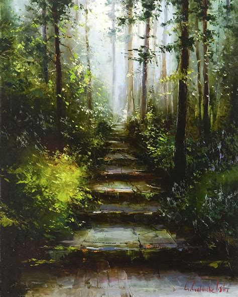 Mystical Forest By Gleb Goloubetski Oil On Canvas 100cmx80cm Oil