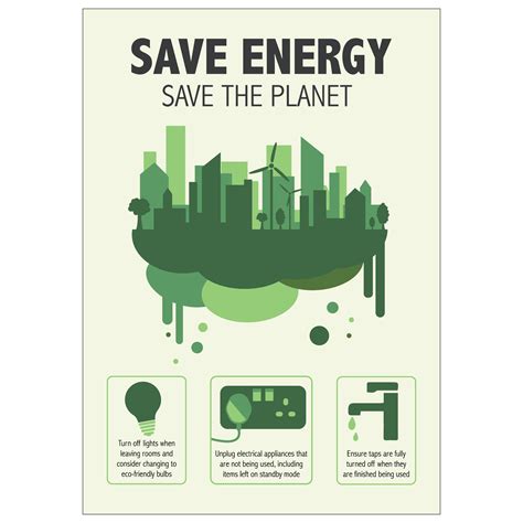 Save Energy Save The Planet Poster Safetysigns4less