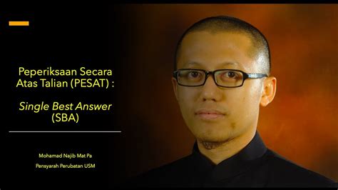 Smlp (sistem maklumat latihan peperiksaan). Peperiksaan Secara Atas Talian (PESAT) : Single Best ...