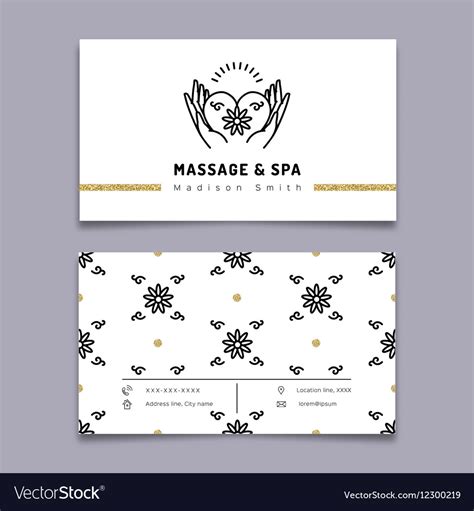 massage and spa therapy business card template vector image