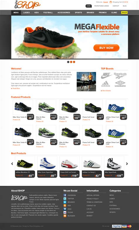This theme comes with 3 different variations. Ecommerce Website CSS Template for Sporting Goods WEB DESIGN