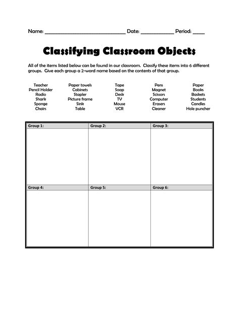Classifying Classroom Objects