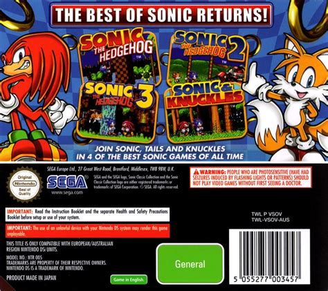Sonic Classic Collection Cover Or Packaging Material Mobygames