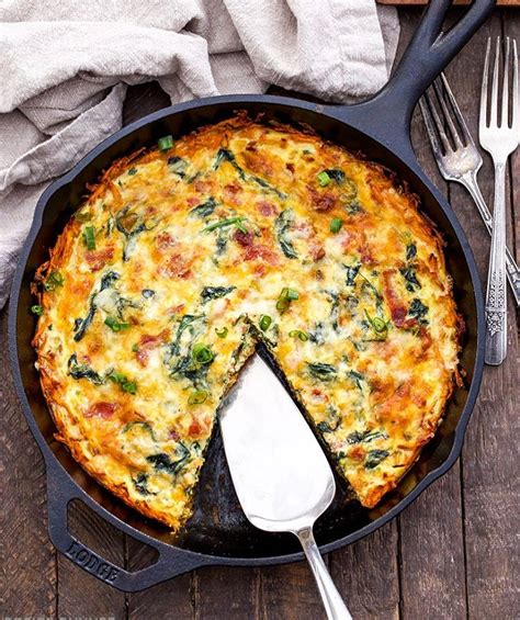Spinach Bacon And Cheese Quiche With Shredded Sweet Potato Crust Recipe