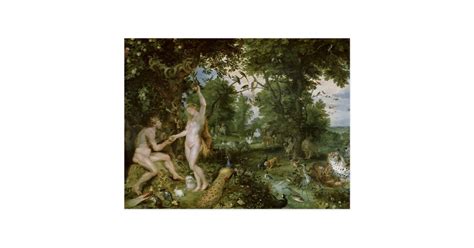 The Garden Of Eden With The Fall Of Man C1615 Postcard