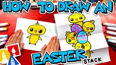 How To Draw An Easter Chick Stack Folding Surprise Youtube