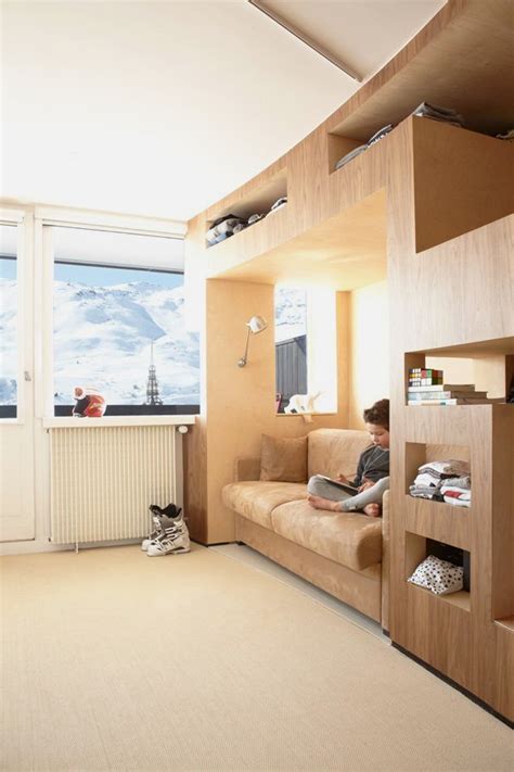 Interior Design for Small Apartment with Many Beds in Menuires Ski