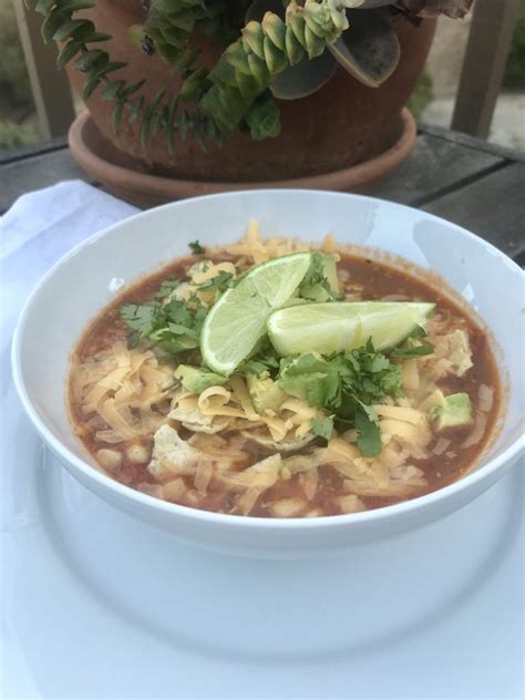 Tortilla Soup With Chicken Lime Cilantro And Roasted Corn Recipe