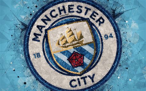 Download Wallpapers Manchester City Fc 4k Logo Geometric Art English Football Club Creative