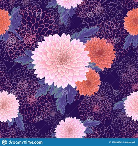 See more ideas about chrysanthemum, pattern, japanese chrysanthemum. Vector Chrysanthemum. Seamless Pattern Of Golden-daisy ...