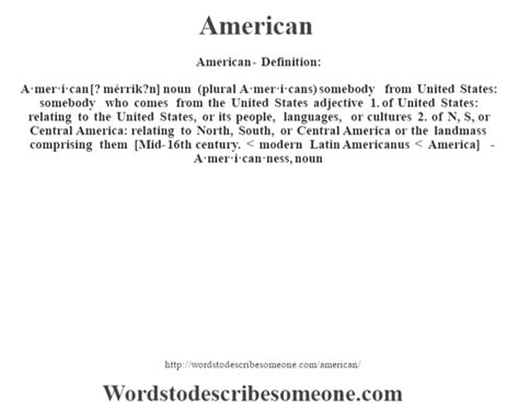 American Definition American Meaning Words To Describe
