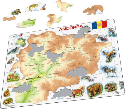 A26 Andorra Physical Map Maps Of Countries Puzzles Larsen