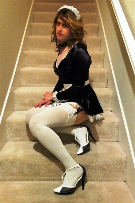 Sweet Maid Resting In Stockings And High Heels Stockings And High