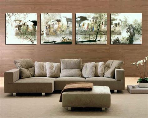 Furnishing in pale neutral tones and dark woods add both contrast and visual interest while enhancing the room's modern vibe. 20 Best Living Room Wall Art