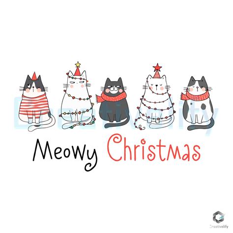 Meowy Christmas Svg Cat Lover Xmas Graphic Design File Creativelify