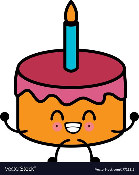 The best selection of royalty free birthday cake line drawing vector art, graphics and stock illustrations. Birthday cake isolated cute kawaii cartoon Vector Image