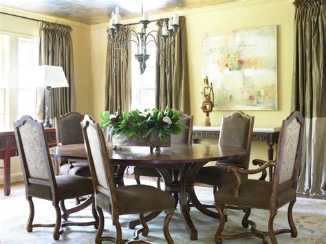 Yellow Dining Room With Traditional Table And Chairs Hgtv